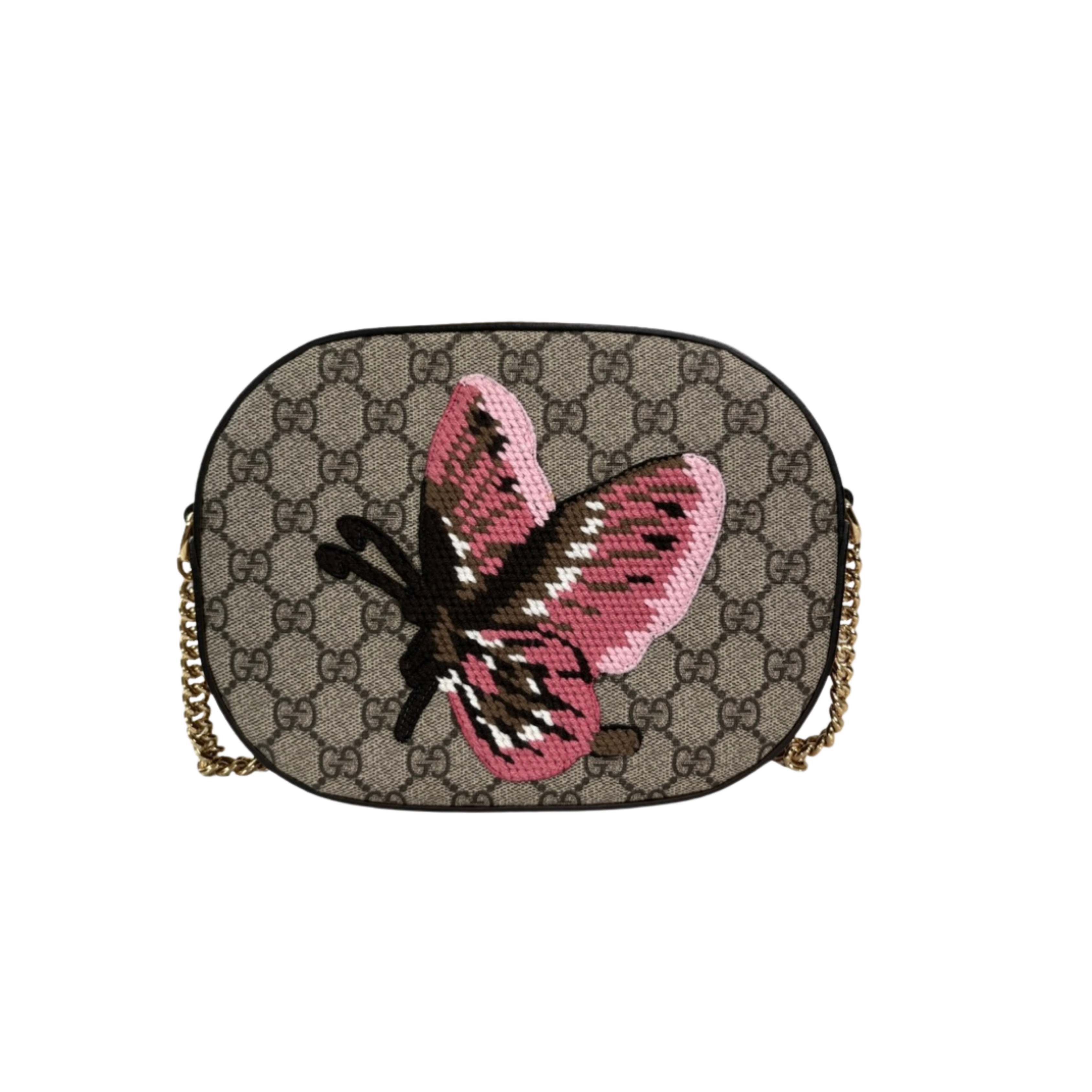 GG Supreme Monogram Butterfly Embroidered Gold Hardware