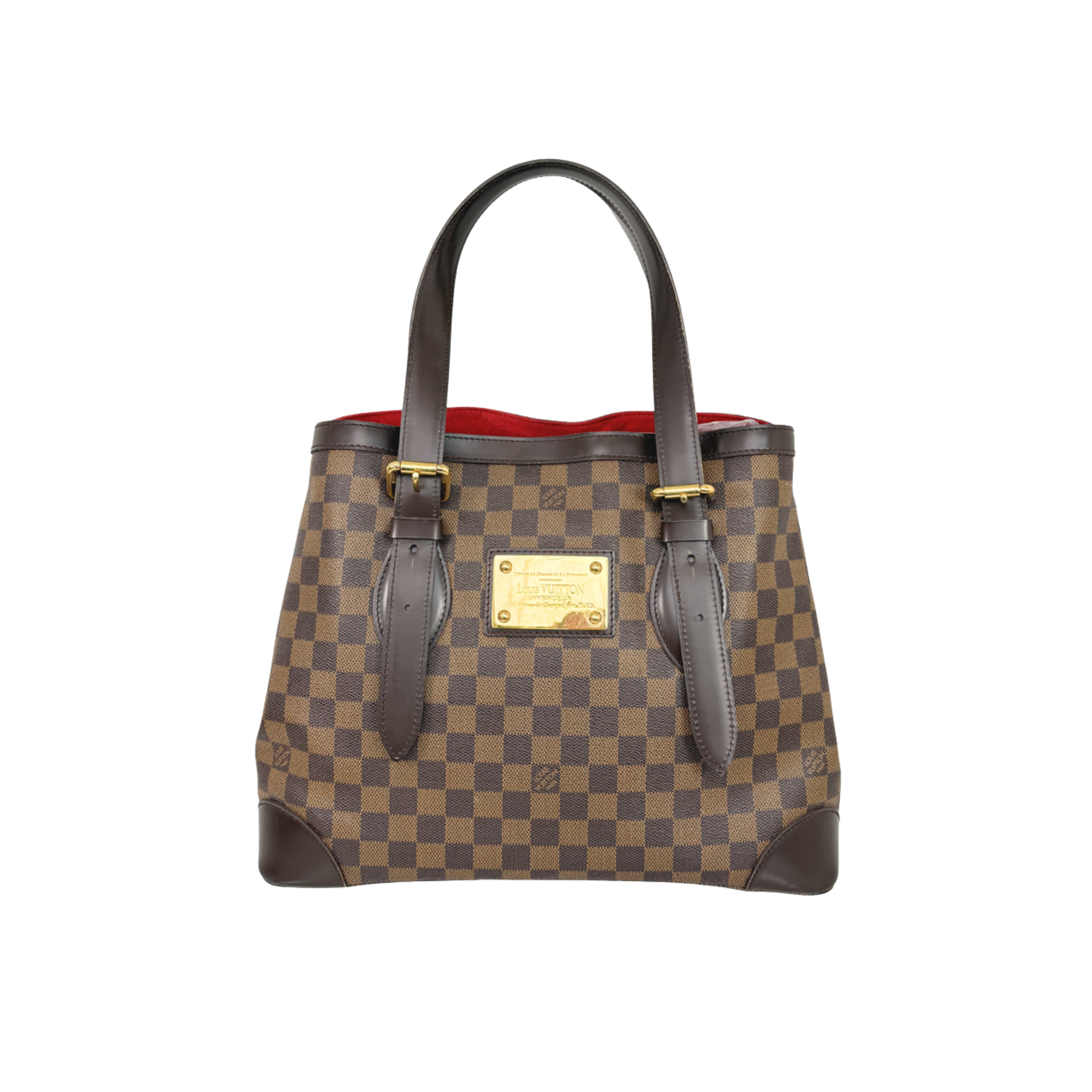 Hampstead MM Damier Ebene Leather Gold Hardware
