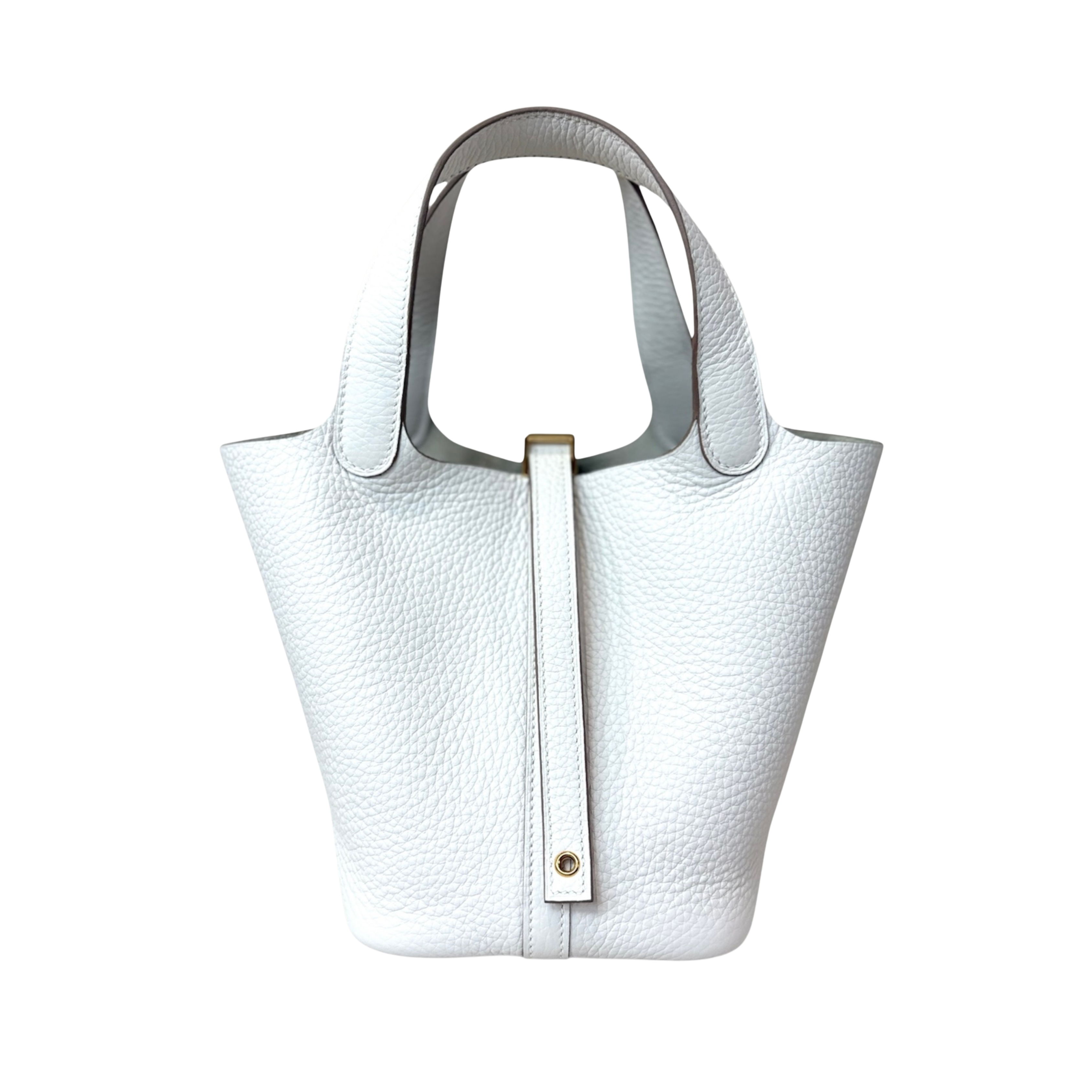 Picotin White Clemence Lock 18 Gold Hardware (2020)