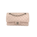 Classic Double Flap Medium Sakura Pink Caviar Leather Silver Hardware Series 19