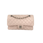 Classic Double Flap Medium Sakura Pink Caviar Leather Silver Hardware Series 19