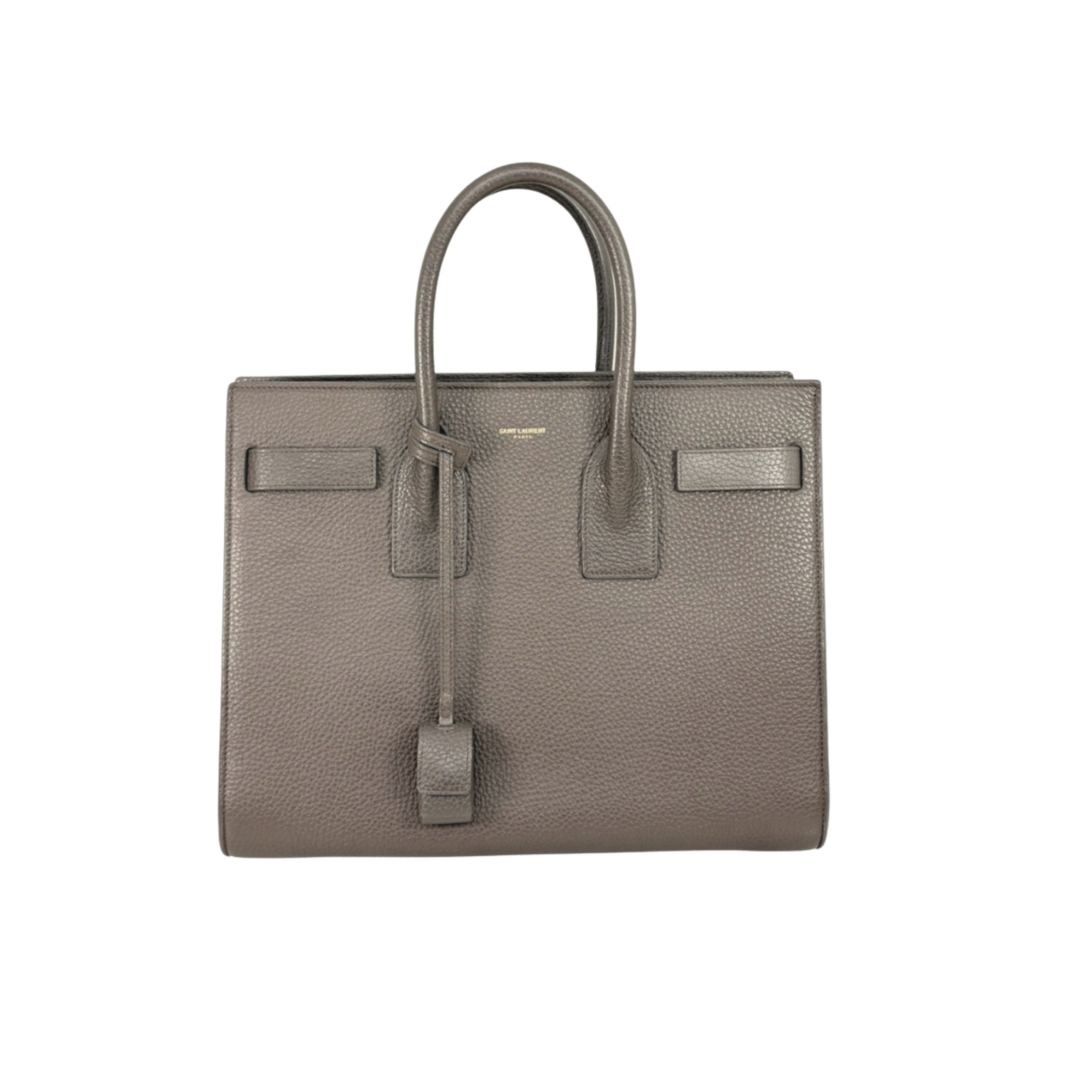 Sac De Jour Grey Grained Calfskin Leather