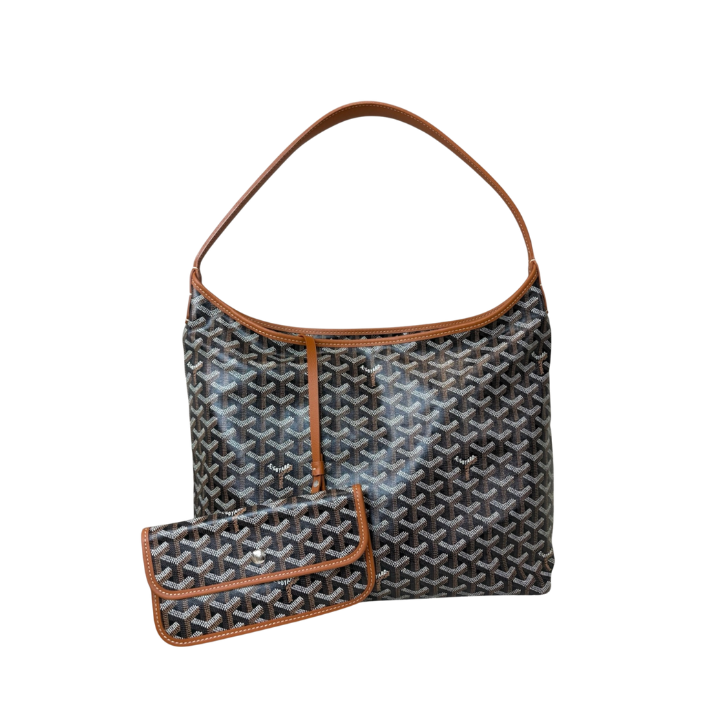 Bohème Hobo Bag Black & Tan Goyardine Leather