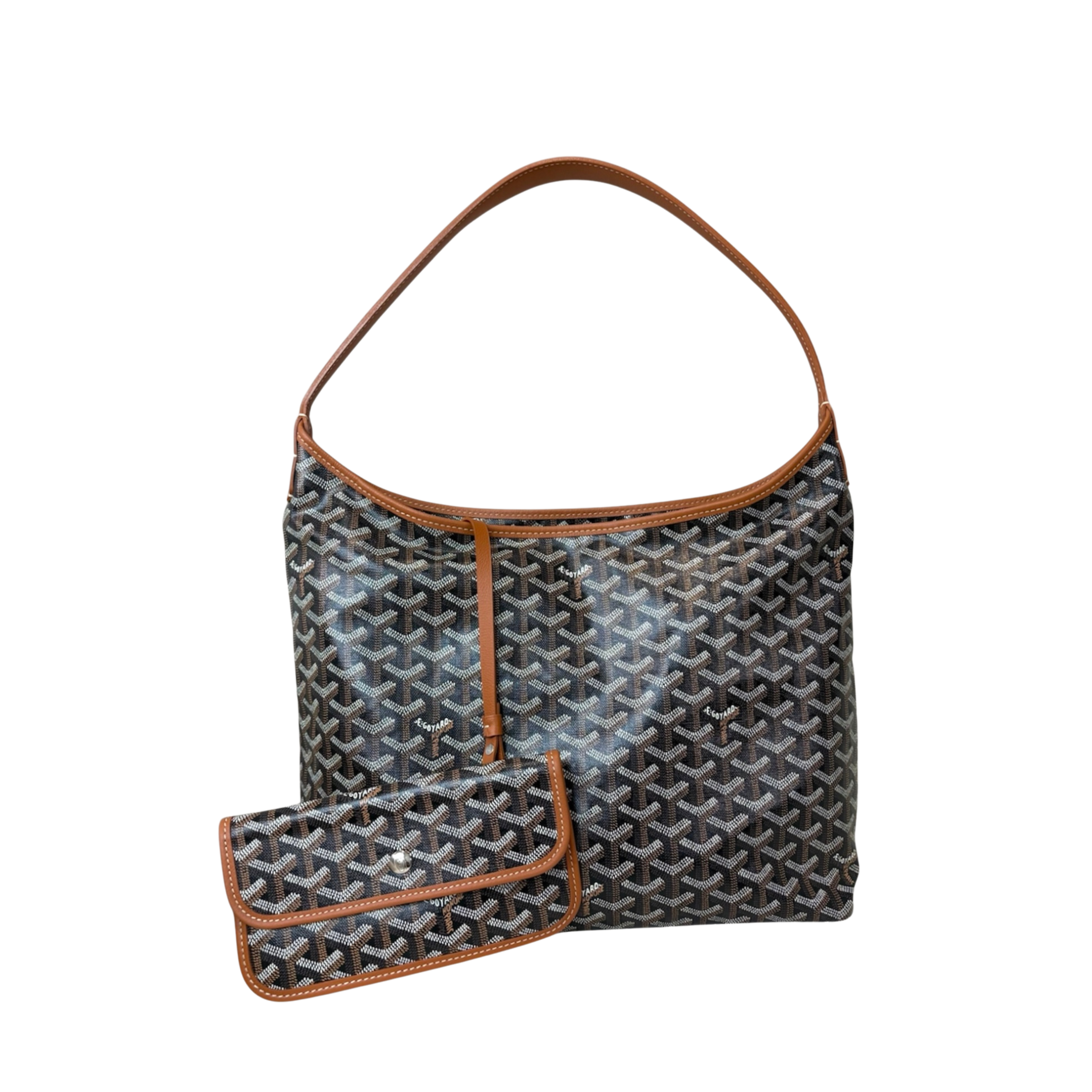Bohème Hobo Bag Black & Tan Goyardine Leather