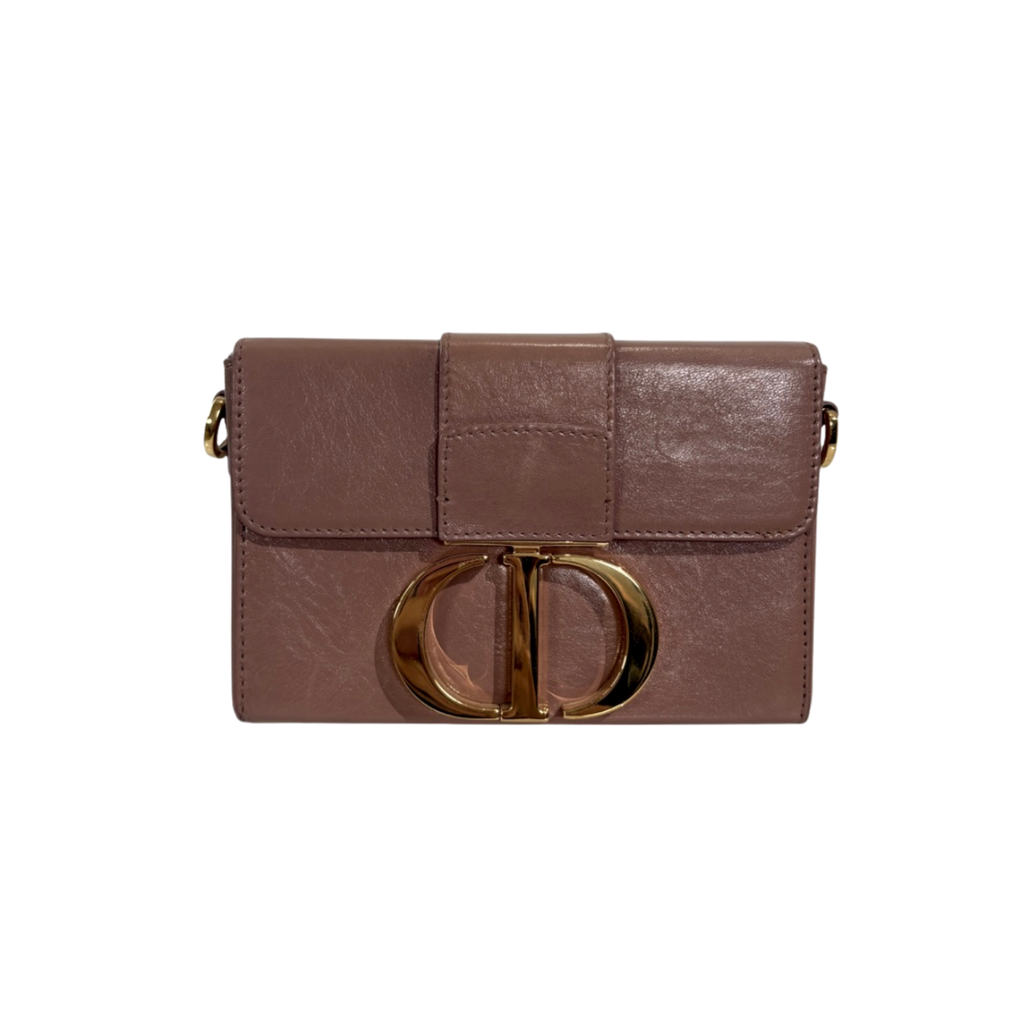 Montaigne 30 Poudre Pink Calfskin Leather Gold Hardware