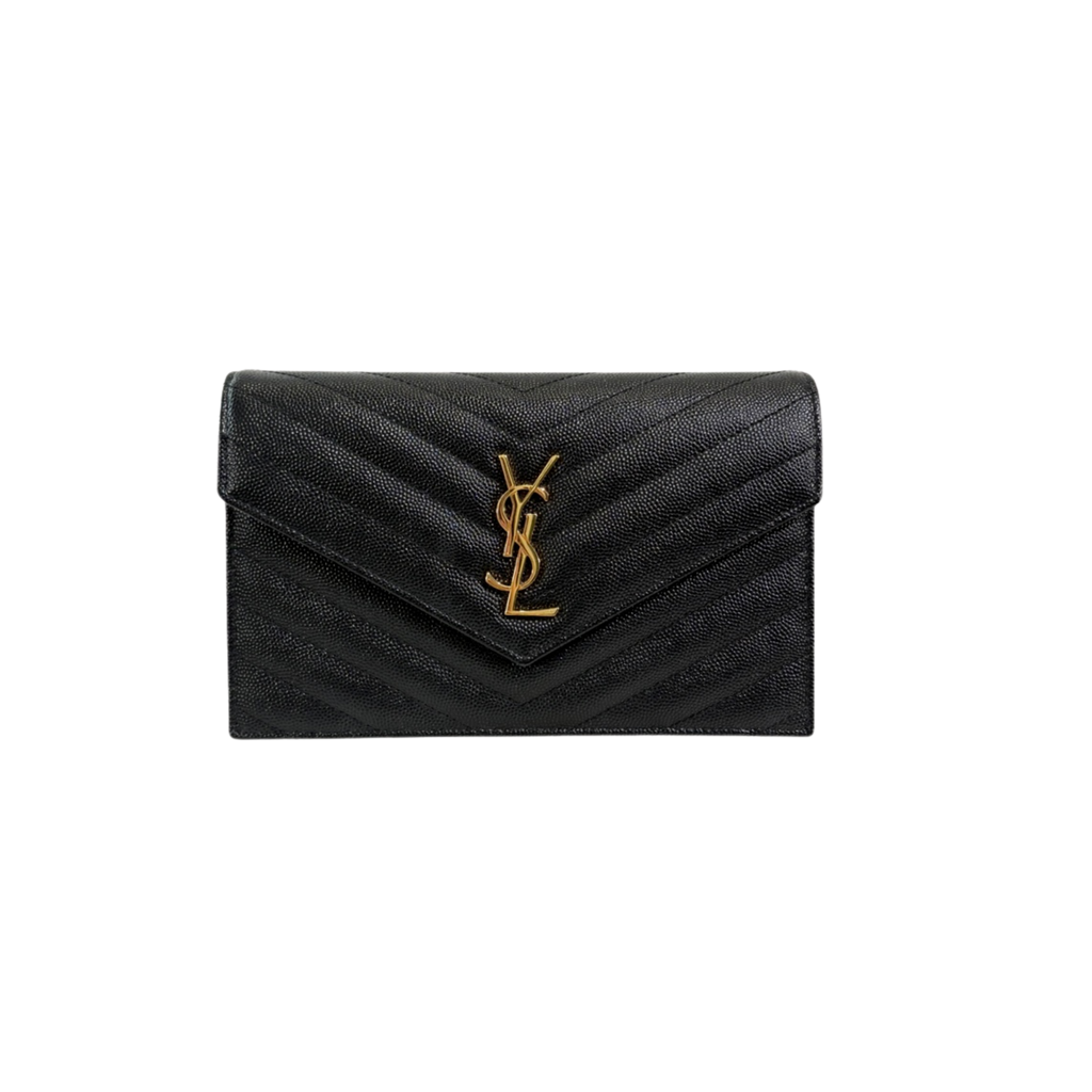 Classic Cassandre Chain Wallet Black Gold-Tone Hardware