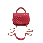 Coral Reversed Mini Chevron Lambskin Leather Series 24