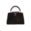 Capucines BB Brown Quilted Fur Gold Hardware