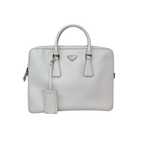 Saffiano Travel Galleria Briefcase/Laptop Bag White