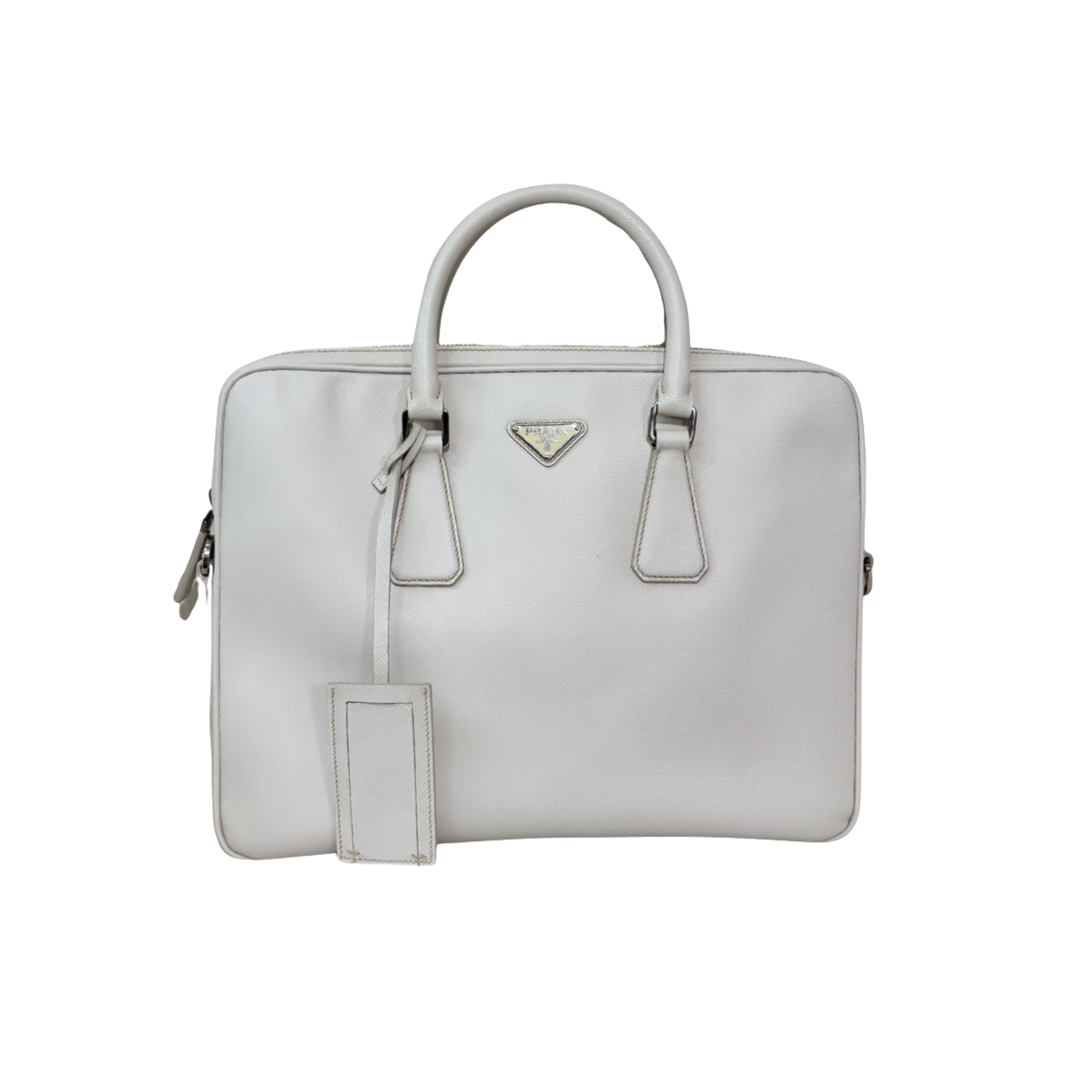 Saffiano Travel Galleria Briefcase/Laptop Bag White