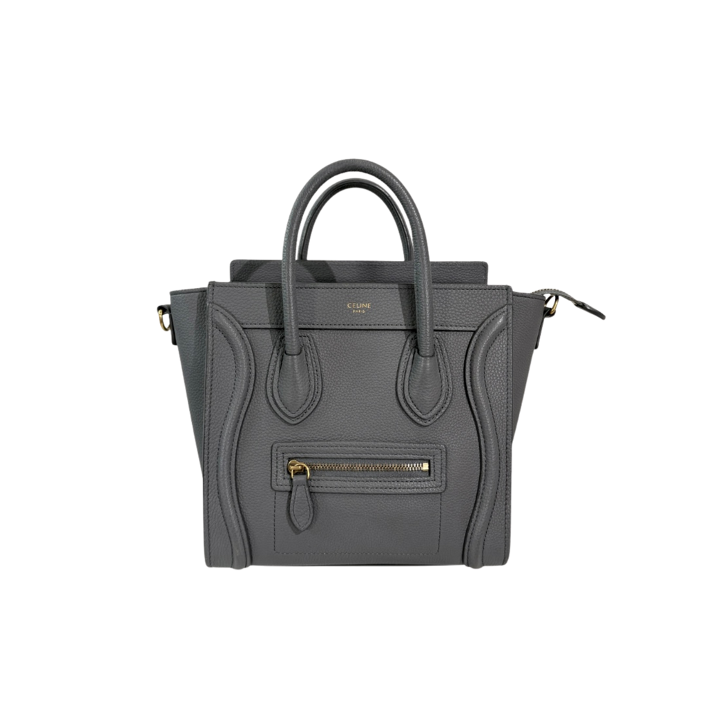 Nano Luggage Grey Kohl Drummed Calfskin Leather