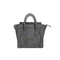 Nano Luggage Grey Kohl Drummed Calfskin Leather