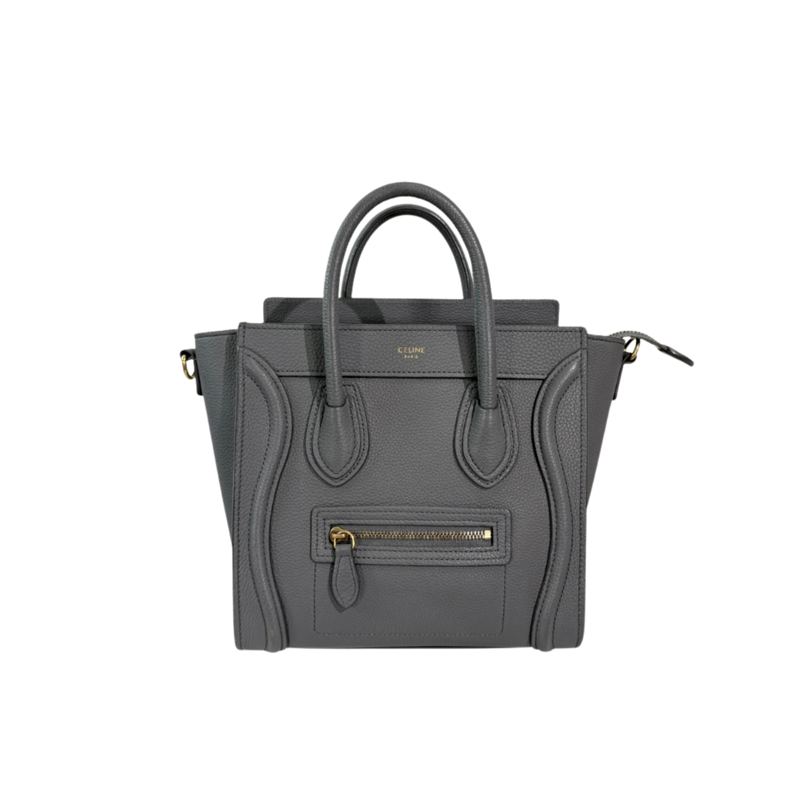 Nano Luggage Grey Kohl Drummed Calfskin Leather