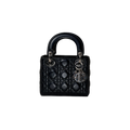 Lady Dior Mini Black Lambskin Leather Silver Hardware