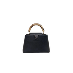 Capucines Snake Skin  Top Handle BB Taurillon Black Silver Hardware