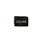 Triomphe Logo Coin and Card Pouch Gold Hardware
