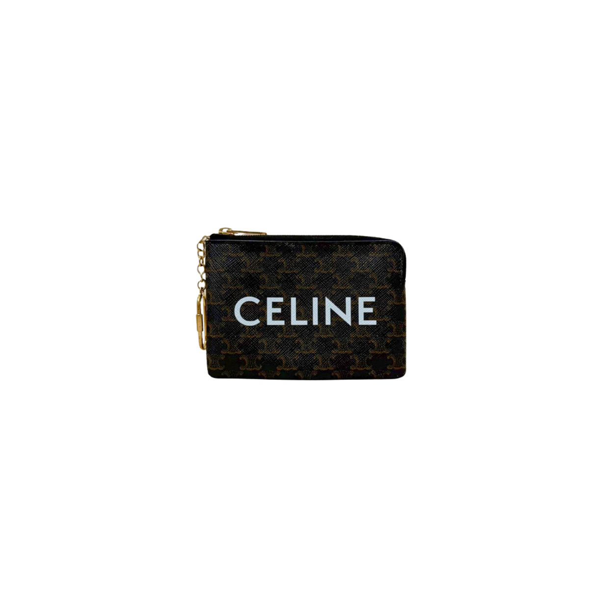Triomphe Logo Coin and Card Pouch Gold Hardware