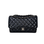 Classic Double Flap Jumbo Black Caviar Leather Silver Hardware Series 26