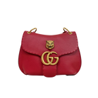 Animalier GG Marmont Red Feline Head Detail Gold-Tone Hardware