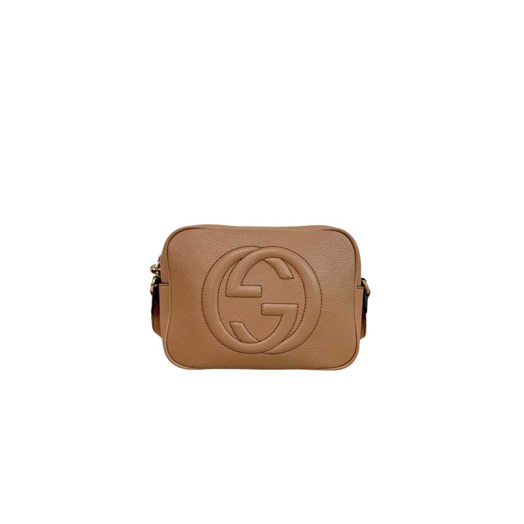 Soho Disco Rose Beige Calfskin Leather Gold Hardware