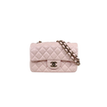 Mini Flap Pale Pink Lambskin Leather Gold Hardware Microchip