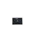 Classic Card Holder Black Caviar Leather Silver Hardware