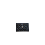 Classic Card Holder Black Caviar Leather Silver Hardware