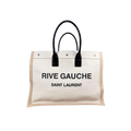 Rive Gauche Tote Bag Gray Silver Hardware