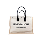 Rive Gauche Tote Bag Gray Silver Hardware