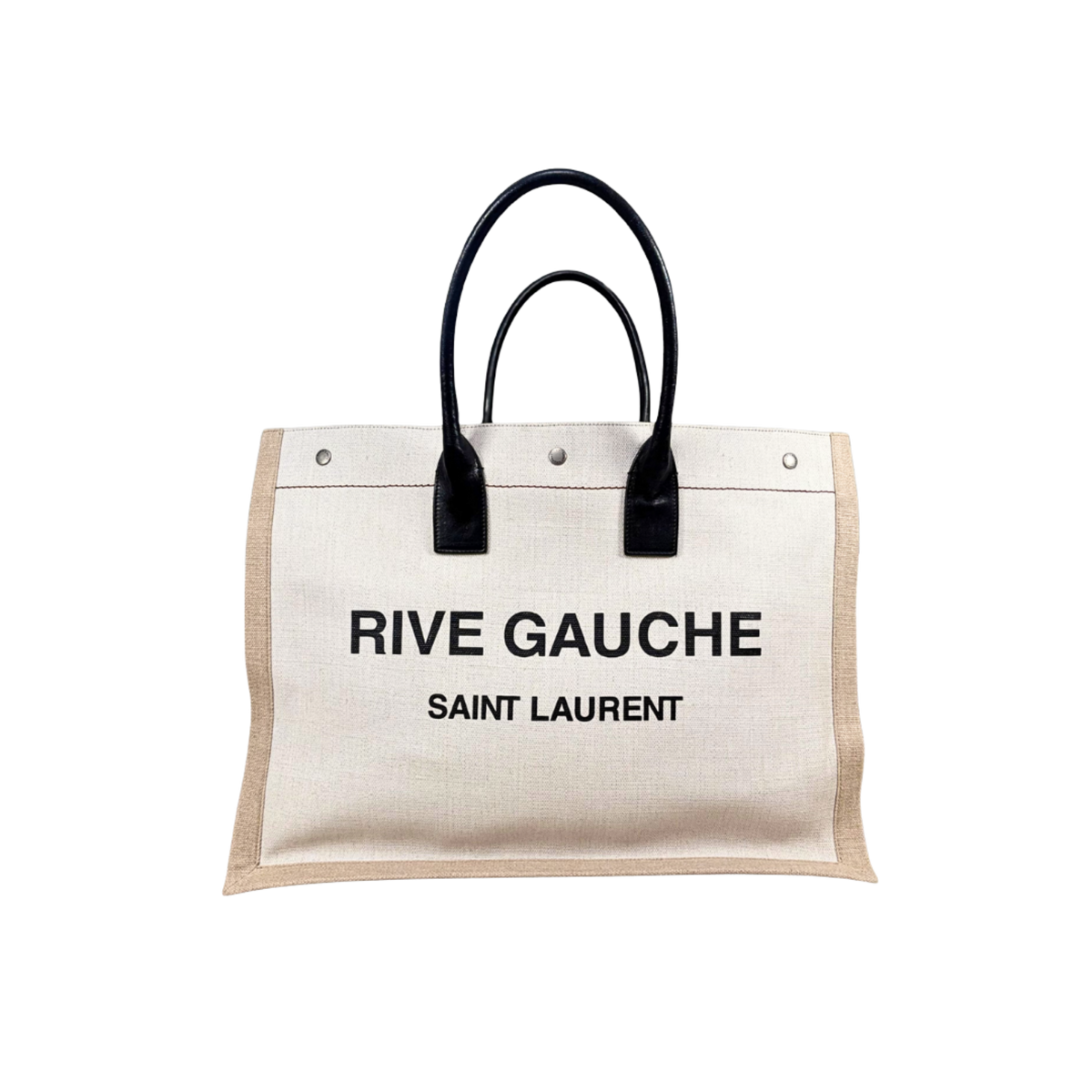 Rive Gauche Tote Bag Gray Silver Hardware