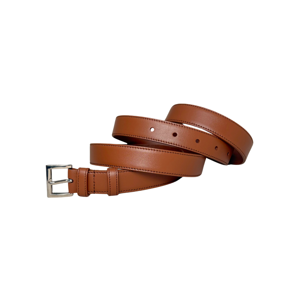 Belt Brown Silver Hardware Size 90/36