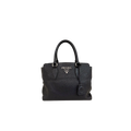 Vitello Phenix Black Tote Bag Silver Hardware