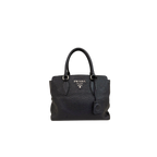 Vitello Phenix Black Tote Bag Silver Hardware