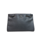 Shopping Tote Bag Woven Chain Black Caviar Leather Ruthenium Hardware Series 22