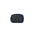 Camera Bag Chevron Black Calfskin Leather Gold Hardware