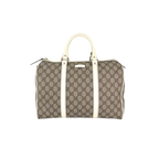 Boston GG Supreme Canvas  Beige & White Silver Hardware 30cm