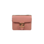 Pebbled Leather Interlocking G Small Light Pink Gold-Tone Hardware