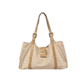 Zucchino Piccola Beige Monogram Shoulder Bag Gold Hardware