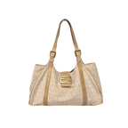 Zucchino Piccola Beige Monogram Shoulder Bag Gold Hardware