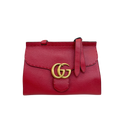 GG Marmont Two Way Flap Red Calfskin Leather Gold Hardware