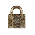 Mini Lady Dior Python Snakeskin Gold Hardware