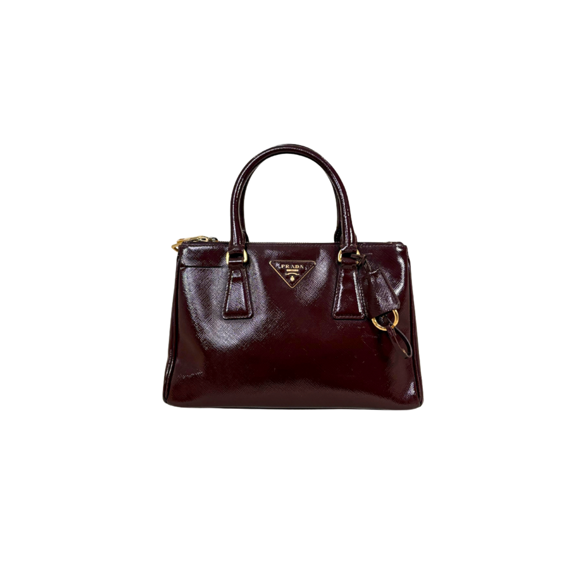 Spazzolato Burgundy Patent Leather Gold Hardware