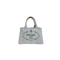Canapa Tote Bag Grey Demin Canvas Gold Hardware