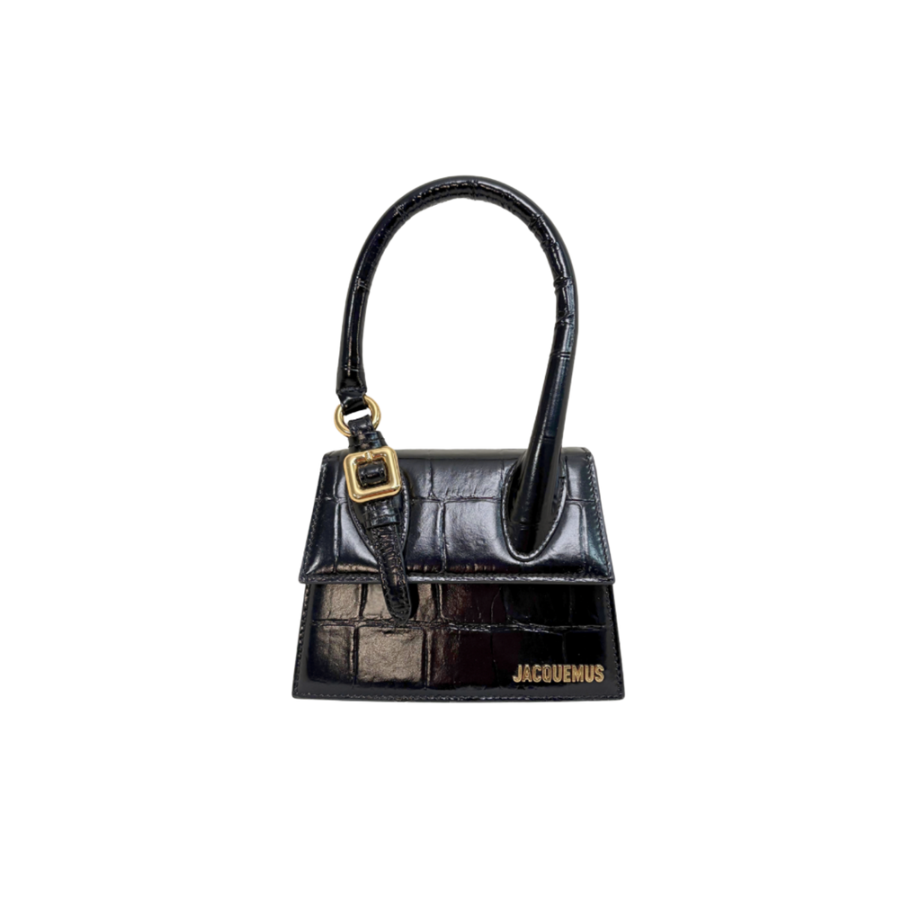 Le Chiquito Crocodile Mini Black Gold Hardware