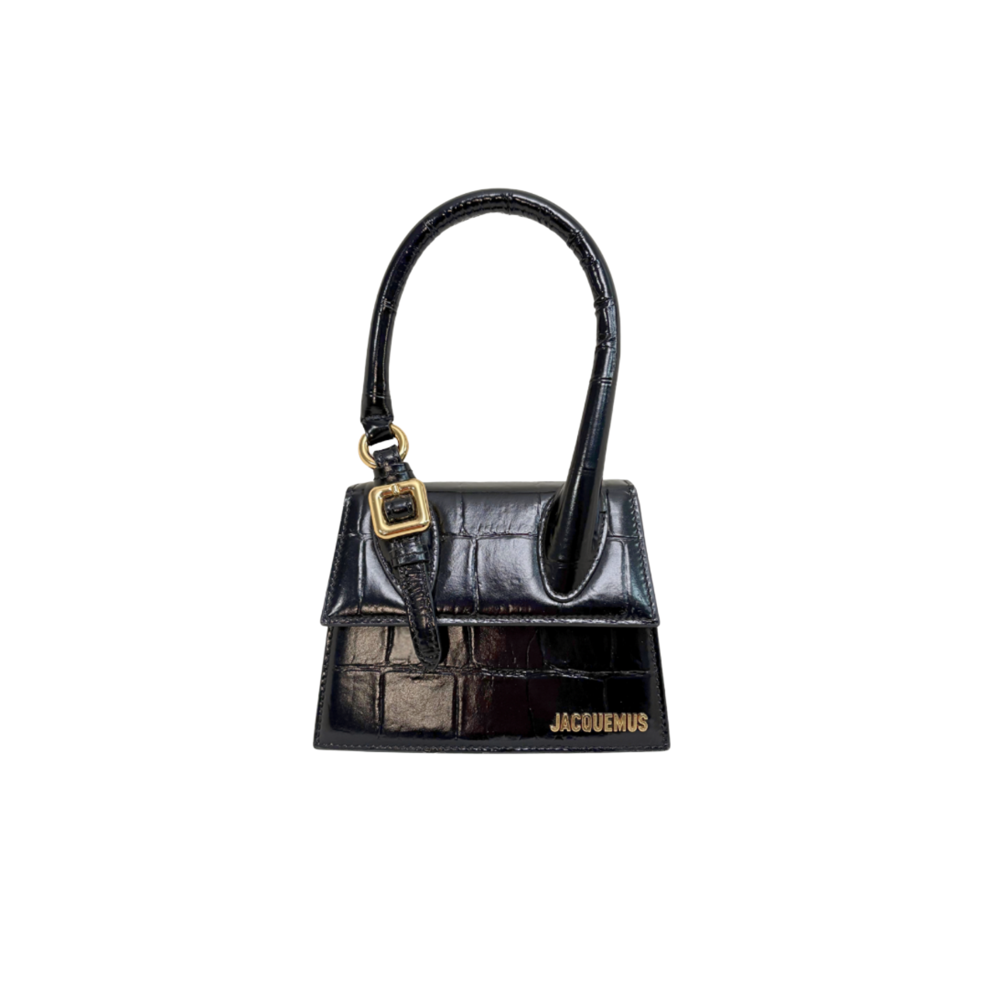 Le Chiquito Crocodile Mini Black Gold Hardware