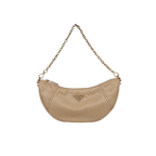 Re-nylon Demi Lune Bandoliera Bag Beige Gold Hardware