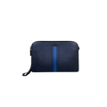 Clutch Saffiano Leather Navy Blue Silver Hardware