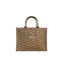 BB Monogram Signature Brown Tote Bag Gold Hardware