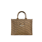 BB Monogram Signature Brown Tote Bag Gold Hardware