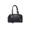 Bauletto Bag Vitello Black Daino Leather Gold Hardware